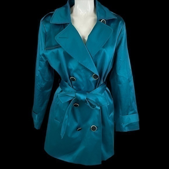 Bob Mackie Jackets & Blazers - Bob Mackie Wearable Art Double Breasted Coat Belted Waist R2